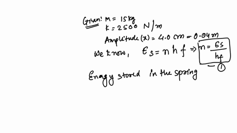 a-15-kg-mass-attached-to-a-massless-spring-whose-force-constant-is-2500-nm-has-an-amplitude-of-40cm-assume-the-energy-is-quantized-find-the-quantum-number-n-of-the-system-91353