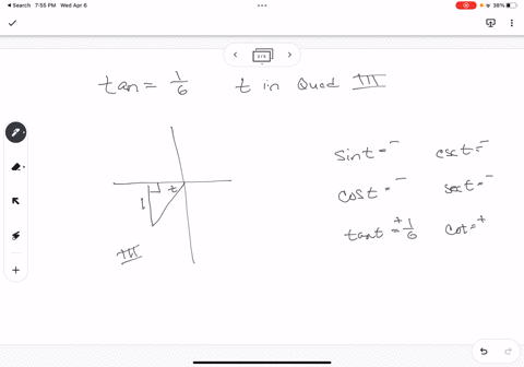 find-the-values-of-the-trigonometric-functions-of-t-from-the-given-information-tant-16-terminal-point-of-t-is-in-quadrant-iii-08153