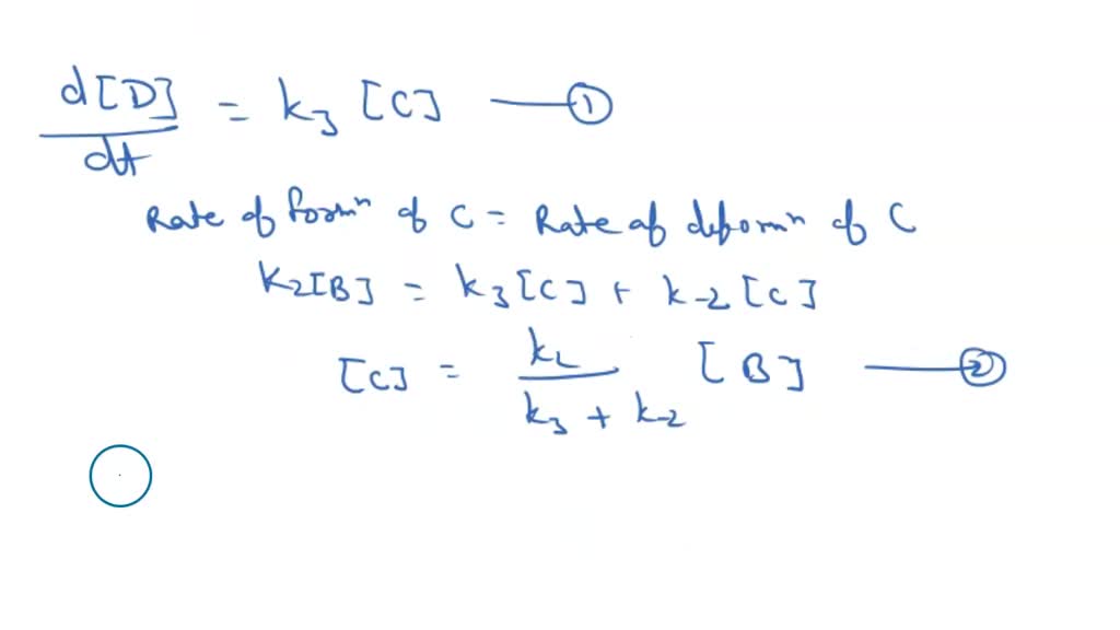 SOLVED: 3) Derive An Equation For The Steady-state Rate Of The A=B-C=D ...