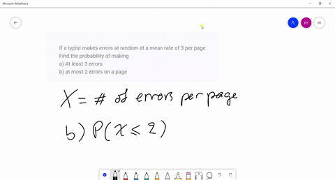 if-a-typist-makes-errors-at-random-at-a-mean-rate-of-3-per-page-find-the-probability-of-making-a-at-least-3-errors-b-at-most-2-errors-on-a-page-47705