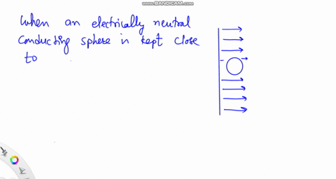 an-electrically-neutral-conducting-sphere-with-radius-r-is-placed-close-to-a-large-plane-sheet-of-surface-charge-density-under-the-condition-of-electrostatic-equilibrium-the-electric-field-e-at-the-ce