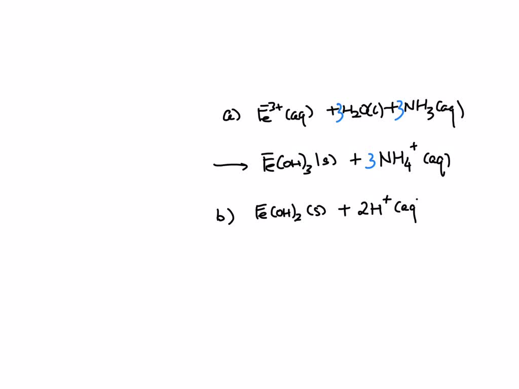 SOLVED What is the net ionic equation for the following reactions. a