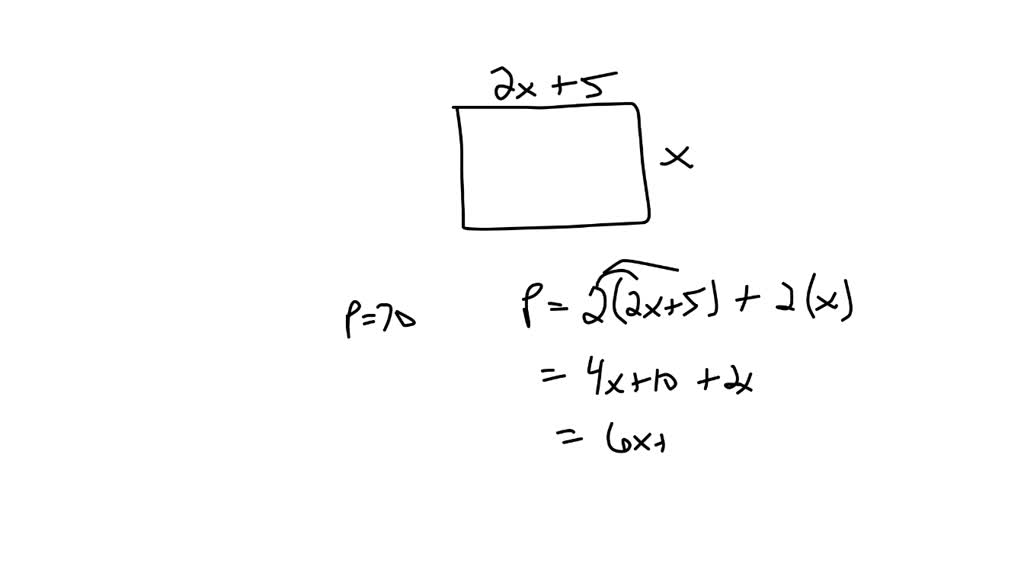 Solved The Perimeter Of A Rectangle Is 70 Inches If Its Length Is Four Times Its Width Find 4972