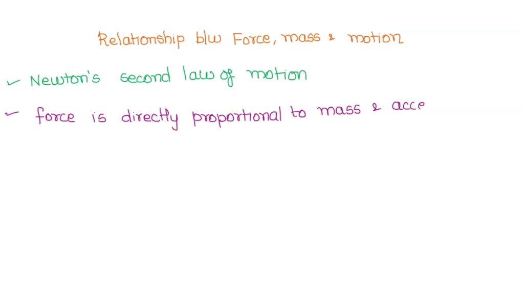 SOLVED What is the relationship between force, mass, and motion?