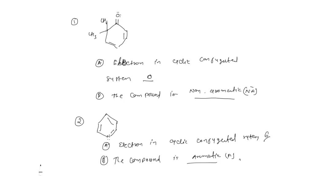 SOLVED: For each of the species below; identify any cyclic = conjugated ...