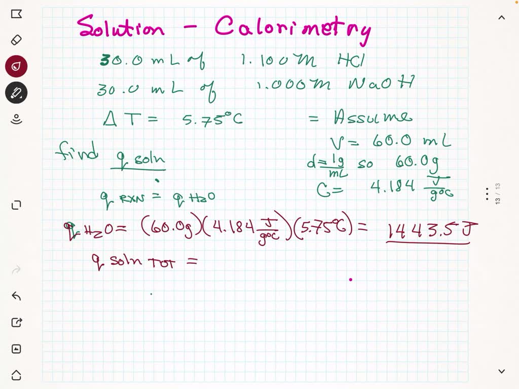 SOLVED: In Part B Of The Experiment, A Student Mixes 30.0 ML Of 1.100 M ...