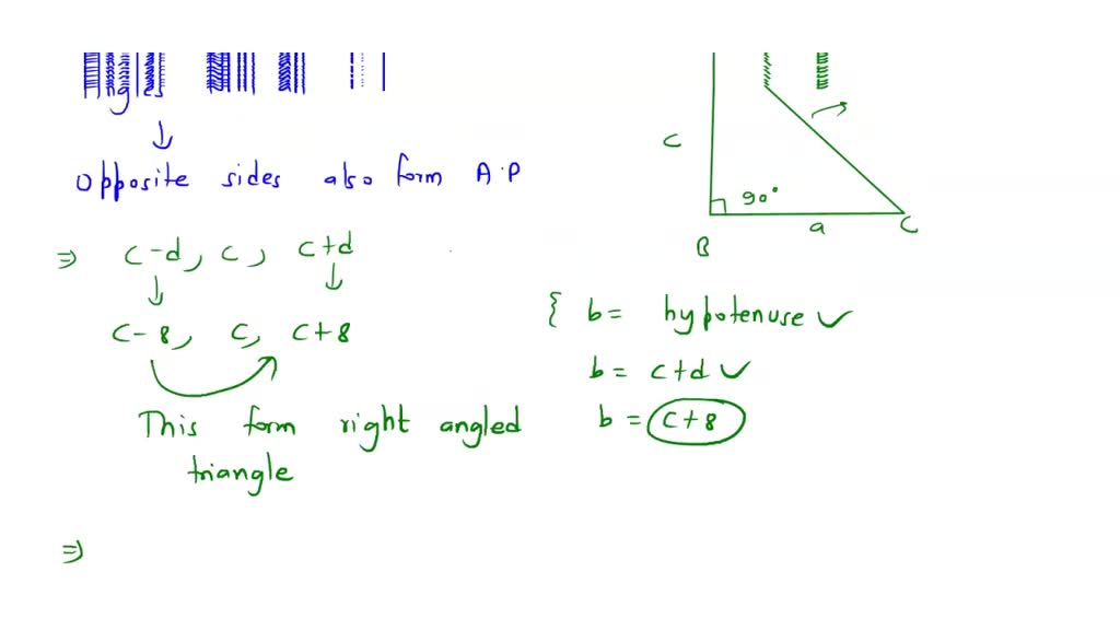 Solved The Angles Of A Right Triangle Is In Arithmetic Progression Whose Common Difference Is 8 9001