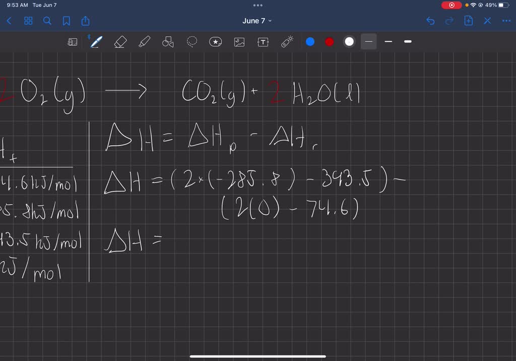 SOLVED The standard enthalpies of formation, at 25.00 oC, of methane