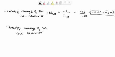 heat-in-the-amount-of-100-kj-is-transferred-directly-from-a-hot-reservoir-at-1400-k-th-to-a-cold-reservoir-at-600-k-calculate-the-entropy-change-of-the-two-reservoirs-the-entropy-change-of-t-00737