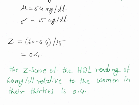 in-a-study-of-1744-women-in-their-thirties-the-womens-hdl-cholesterol-levels-are-approximately-normally-distributed-with-mean-54-mgdl-and-standard-deviation-150-mgdl-in-a-study-of-955-women-29511