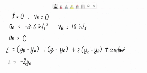 collar-a-starts-from-rest-at-t0-and-moves-upward-with-a-constant-acceleration-of-36-mathrmin-mathrms-54906