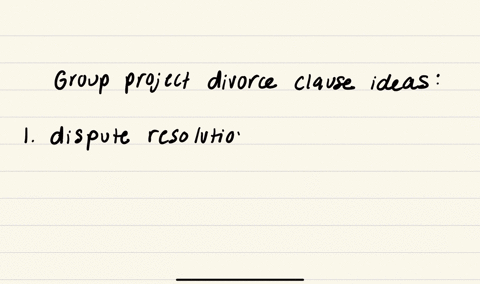 group-project-divorce-clause-ideas
