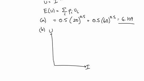 1-consider-the-lottery-below-begintabularll-hline-outcomes-probability-hline-20-050-hline-60-050-hline-endtabular-if-the-utility-of-an-individual-is-uii05-a-calculate-the-expected-utility-from-a-lotte