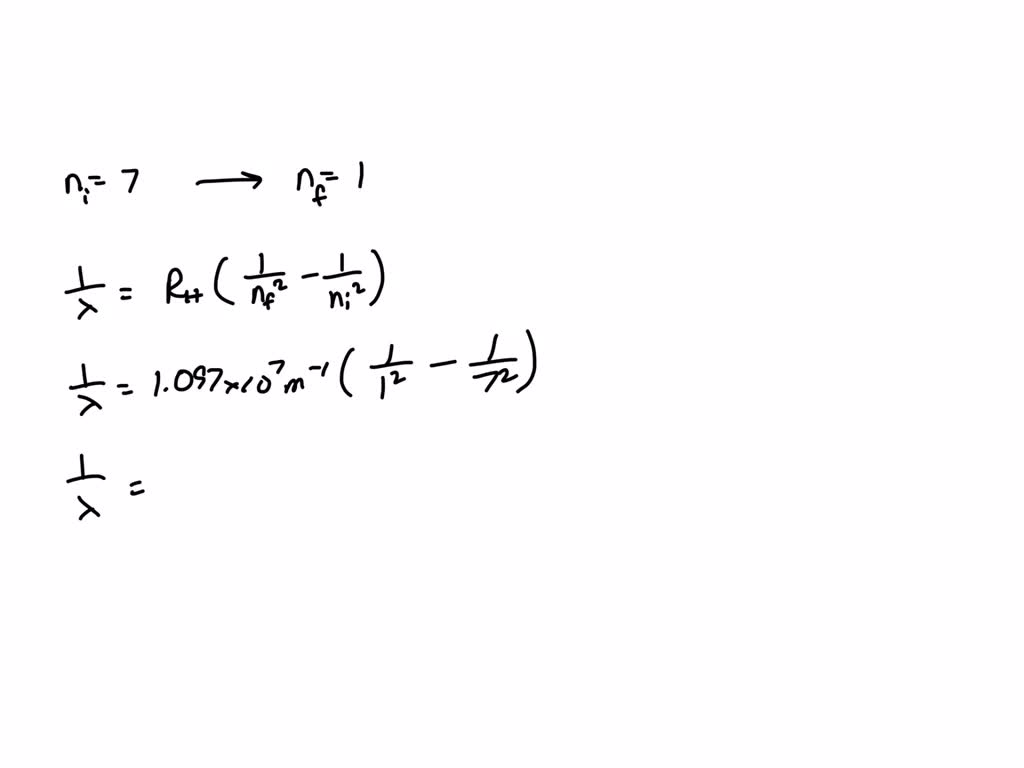 Solved Calculate The Wavelength In Nanometers Of The Spectral Line Produced When An Electron