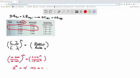 9-for-the-reaction-3ag-2bg-2cg-2dg-the-following-data-were-collected-at-constant-temperature-determine-order-in-each-reactant-and-the-correct-rate-law-for-this-reaction_-calculate-rale-const-79176