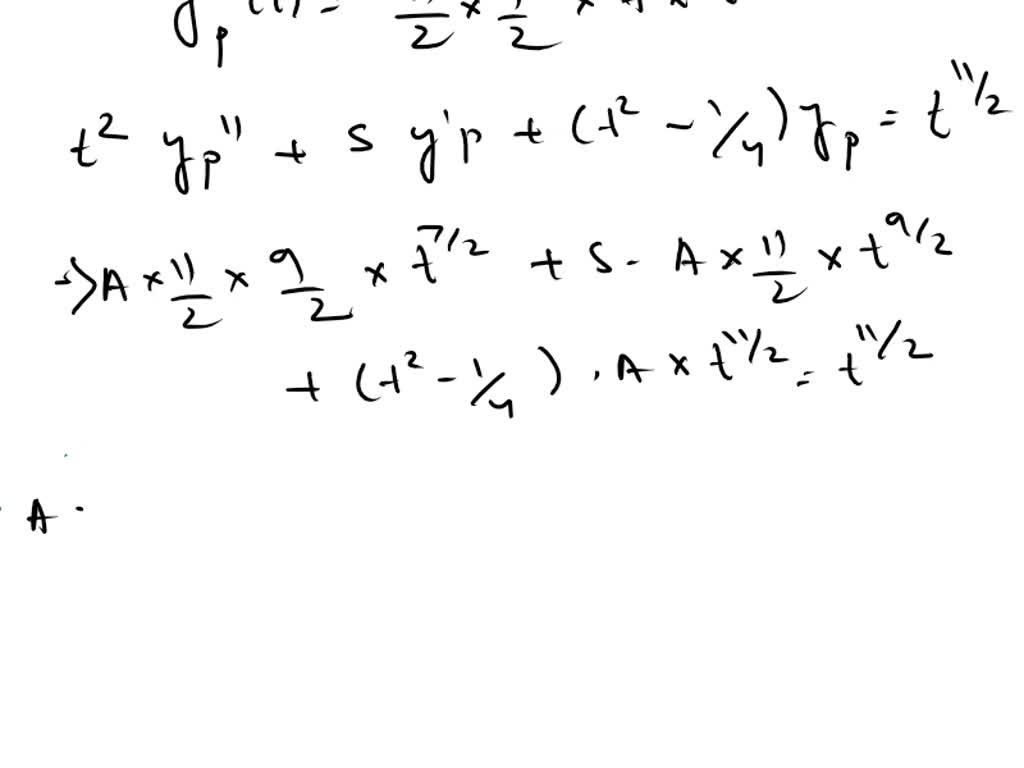 SOLVED: The Bessel equation of order one-half; (y