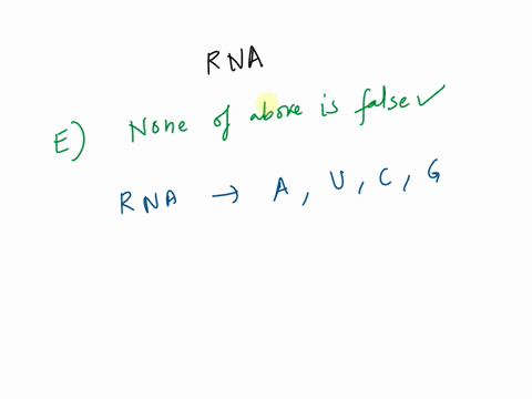 iclicker-which-of-the-following-is-false-about-rna-a-rna-contains-the-bases-adenine-guanine-cytosine-and-uracil-b-rna-sugar-is-ribose-rna-is-composed-of-nucleotides-linked-together-via-phosp-55127