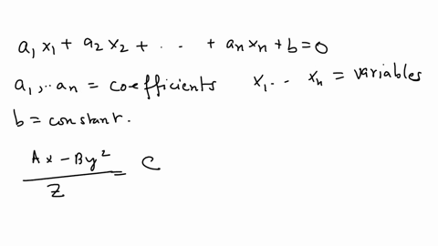 1which-of-the-following-is-a-linear-equation-a-b-c-d-are-constants-and-x-y-z-are-variables-a-ax-by-cxy-d-b-ax-by2-z-c-c-ax2-by2-c-d-a2-x-b2-y-c2-2-given-an-lp-problem-as-follows-maximize-w-3-47192