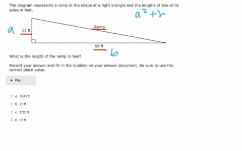 Triangles Ramp Math the diagram represents a ramp in the shape of a right triangle and the ...