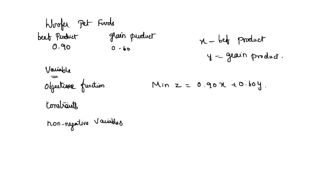 SOLVED Woofer Pet Foods produces a lowcalorie dog food for overweight