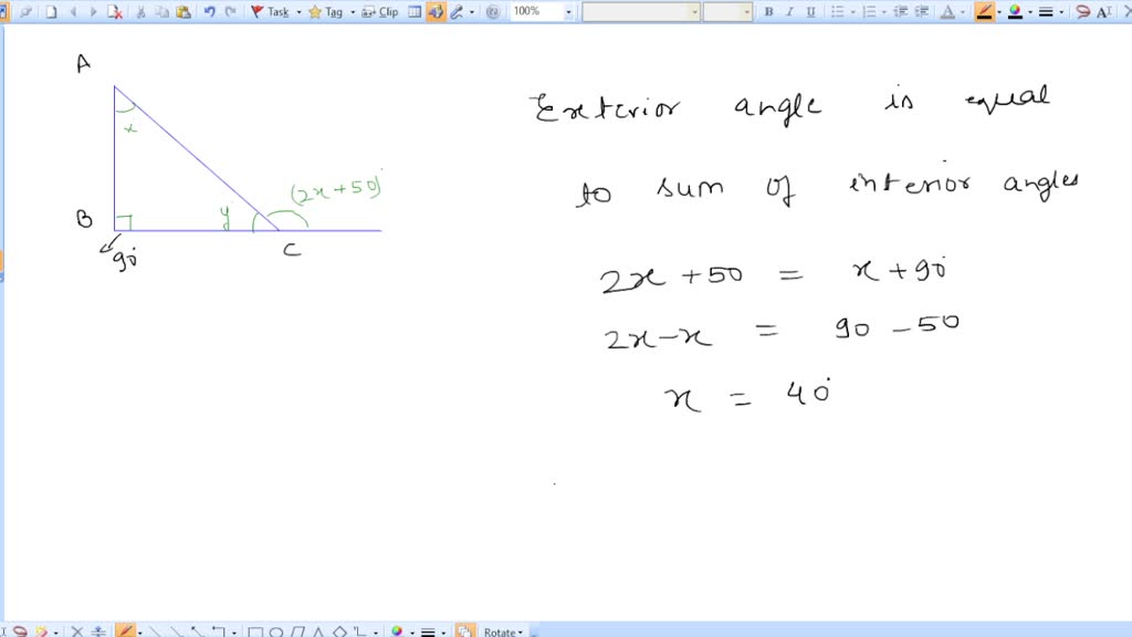 Solved: Find The Measures Of The Angles Marked X And Y: Remember That 