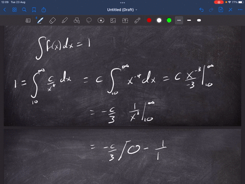 find-the-mean-of-the-probability-distribution-if-the-probability-density-function-is-fx-cx4-if-x-10-0-otherwise-56224