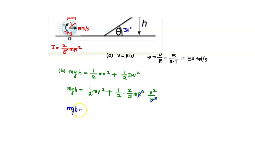 SOLVED bowling ball of mass m=7 kg and radius R = 10 cm with an