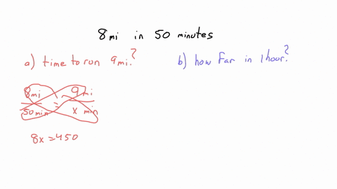 an-athlete-runs-8-miles-in-50-minutes-on-a-treadmill-at-this-rate-a-how-long-will-it-take-the-athlete-to-run-9-miles-b-how-far-can-the-athlete-run-in-1-hour-48244