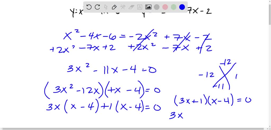 Solved Solve The System Of Equation By Substitution Y X 2 4x 6 Y 2x 2 7x 2 Solved Solve The System Of Equation By Substitution Y X 2 4x 6 Y 2x 2 7x 2