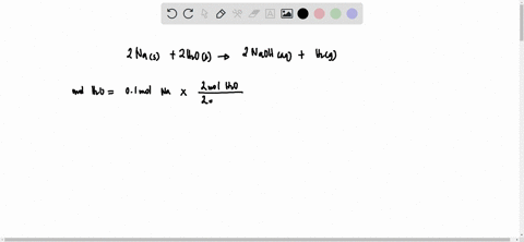 the-reaction-of-sodium-metal-with-water-has-the-following-unbalanced-equation-nas-h2ol-naohaq-h2g-when-01-moles-of-sodium-is-reacted-with-excess-water-1-02-mol-of-water-has-reacted-2-02-mol-71167