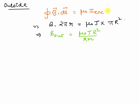 a-cylindrical-wire-of-radius-r-has-current-flowing-through-it-with-a-charge-density-which-is-function-of-the-distance-from-the-centre-of-the-wire-the-charge-density-is-given-by-jr-ja-1-r-use-56125
