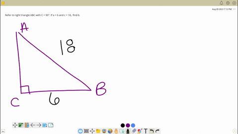 refer-to-right-triangle-abc-with-c-90-if-a-6-and-c-18-find-b