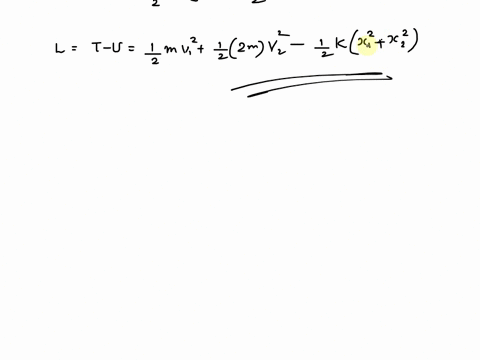 two-masses-two-balls-are-connected-by-a-spring-of-spring-constant-k-they-move-in-one-dimension-only-they-have-masses-m-and-2m-aconstruct-the-lagrangian-bconstruct-the-hamiltonian-c-write-ham-89445
