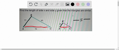 find-the-length-of-side-x-and-side-y-given-that-the-triangles-are-similar