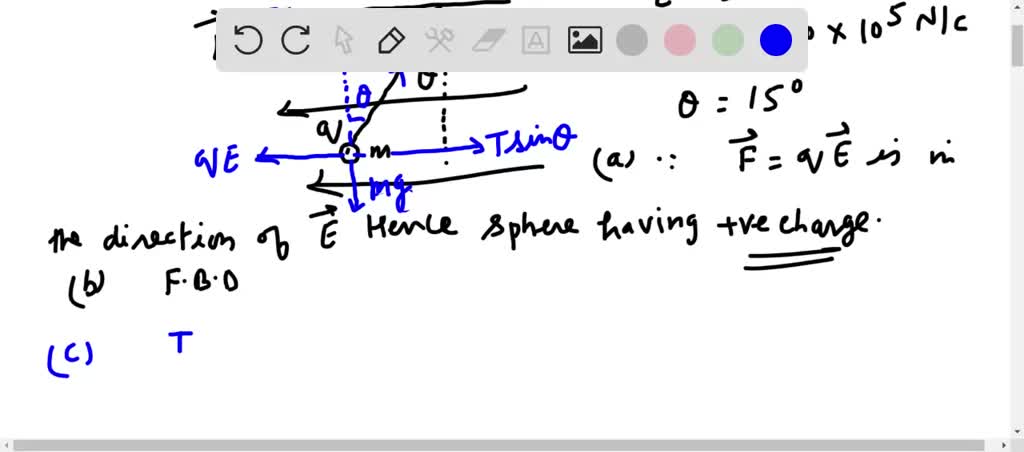 SOLVED: SUSPENDED CHARGES IN AN ELECTRIC FIELDANGLE charged sphere ...