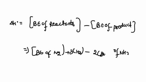 nitrogen-and-hydrogen-combine-to-form-ammonia-in-the-haber-process-calculate-in-kj-the-standard-enthalpy-change-ah-for-the-reaction-written-below-using-the-bond-energies-given-nzlg-3h291-2nh-37595