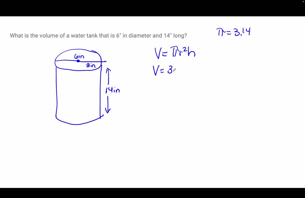 SOLVED what is the volume of a 1000 litre water tank with formula