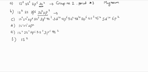 Group the electronic configurations of neutral elements in...