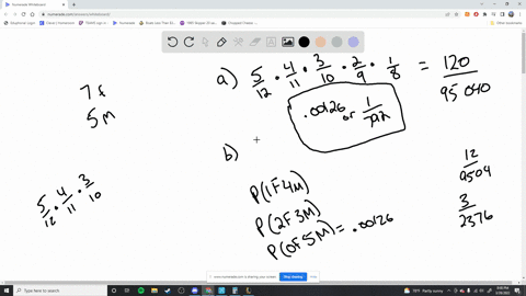 a-group-of-12-students-made-up-of-7-females-and-5-males-form-a-committee-of-5a-what-is-the-probability-the-committee-is-all-malebwhat-is-the-probability-that-the-committee-consists-of-at-mos-22353