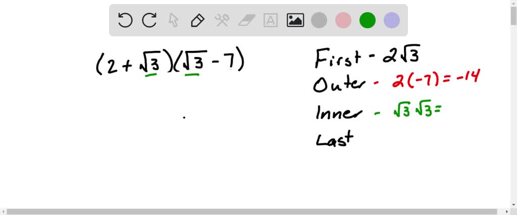 Use the FOIL method to evaluate the expression: left parenthesis 2 plus ...