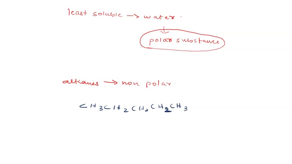 SOLVED Which shouldNbe least soluble in water?NGroup of answer