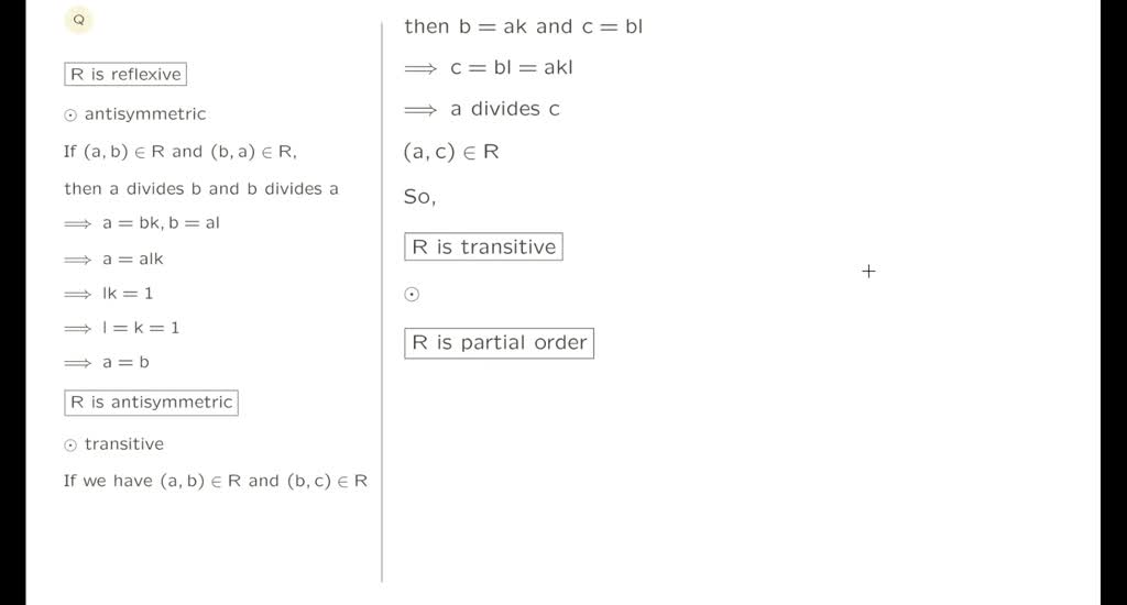 SOLVED: (1) (a) Let A = {1,2,3,4,5,6}. Write Out The Relation R That ...