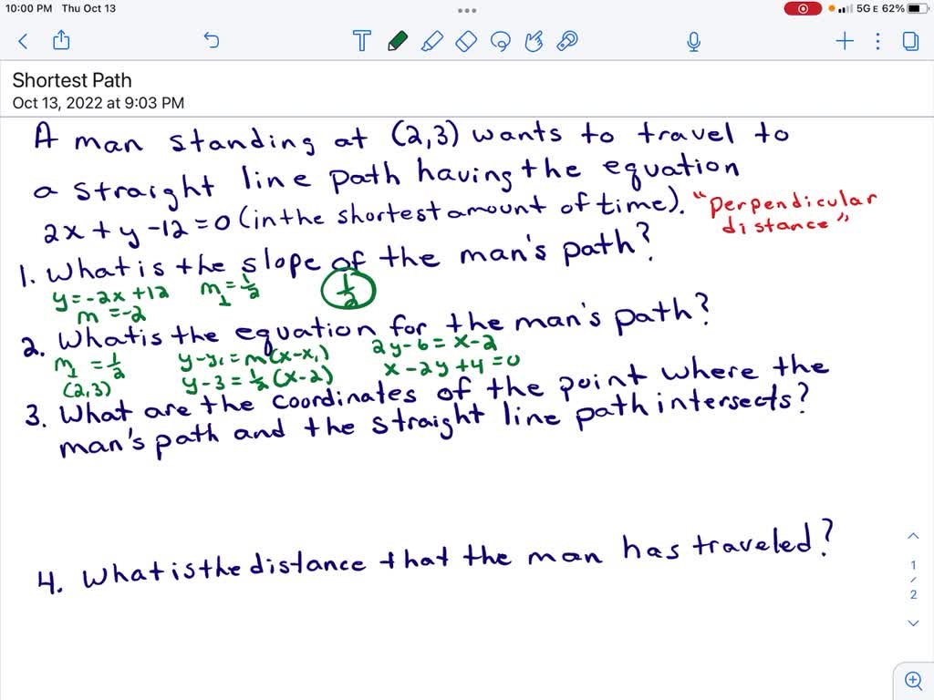 solved-equation-of-a-straight-line-path-is-2x-y-12-0-a-man-is