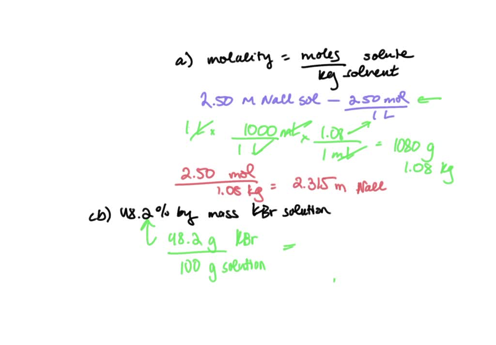 Solved An Aqucous Nacl Solution Is Made Using G Of Nacl Diluted To