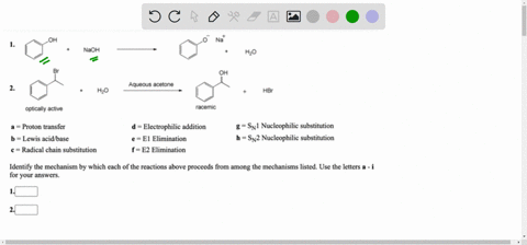 ho-na-naoh-hzo-ho-aqueous-acetone-hzo-hbr-racemic-oplically-aclive-g-svl-nucleophilic-substitution-h-sn2-nucleophilic-substitution-d-electrophilic-addition-e-el-elimination-f-e2-elimination-35126