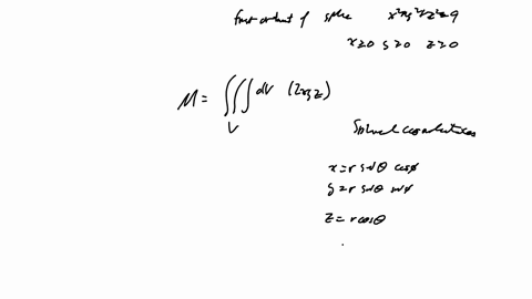 find-the-mass-of-the-solid-given-each-case-below-the-solid-is-in-ihe-form-of-positive-octant-of-the-sphere-x-y-2-9-if-the-density-at-any-point-pxy-2xy2-58822