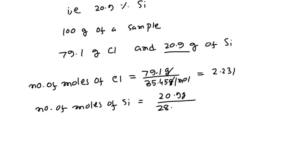 SOLVED A chloride of silicon contains 79.1 mass Cl. (a) What is the