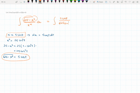 int-fracsqrt25-x2x4