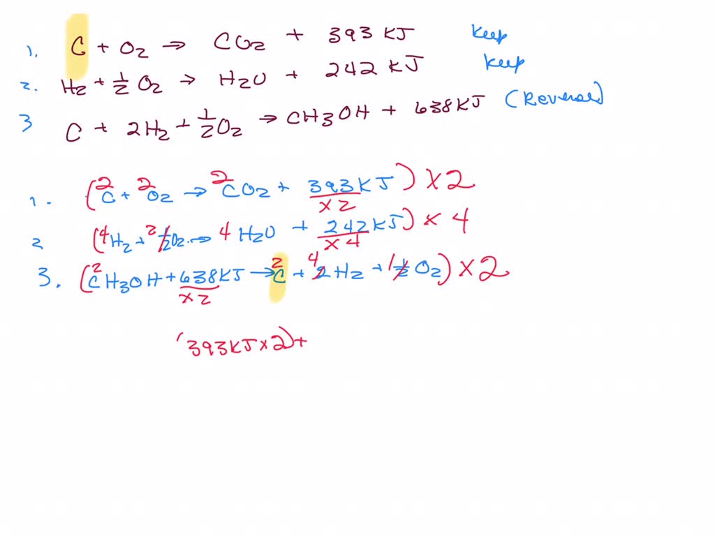 SOLVED: Question The combustion of methanol is shown by the final ...