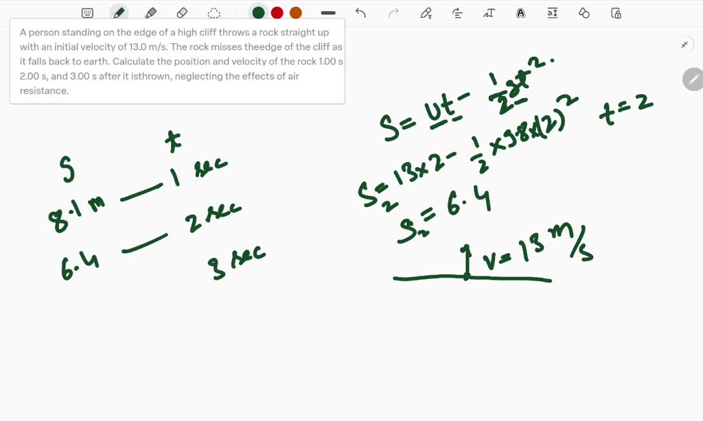 SOLVED A person standing on the edge of a high cliff throws a rock